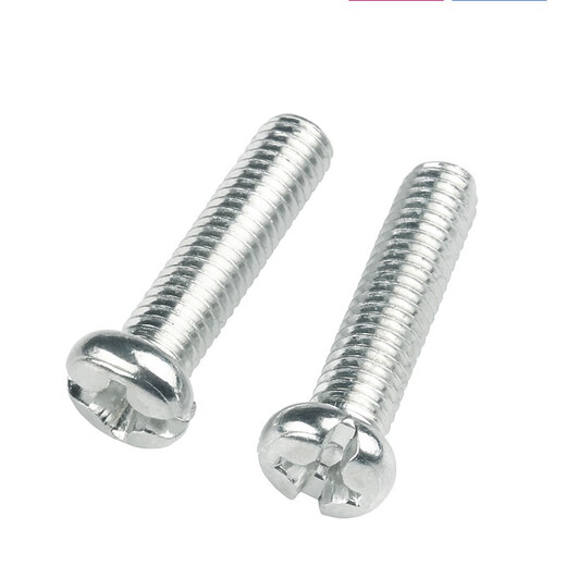 Guwanji iron galvanized cross round head machine screws white zinc plated PM pan head bolt machine wire microcomputer small screws M4*10 100 pieces white zinc