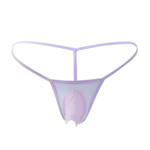 Men's sexy thong stockings airplane cover silky cover thin mesh transparent single underwear men's breathable gay red opening