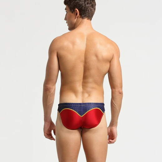 Hibbing briefs men's swimming trunks low-waist sexy tight quick-drying professional youth personality trend plus size red M