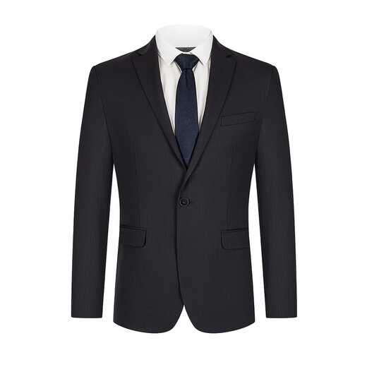 Qipai Contains Wool Qipai Easy-to-Wear Suit Suit Men's Business Gentleman Herringbone Pattern Suit Two-piece Navy Blue 52 B