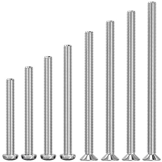 Fengji 304 stainless steel electrician switch socket panel 86 type round head countersunk head cross m4 screw extended 4-7CM cm 7 cm 10 pieces flat head screws