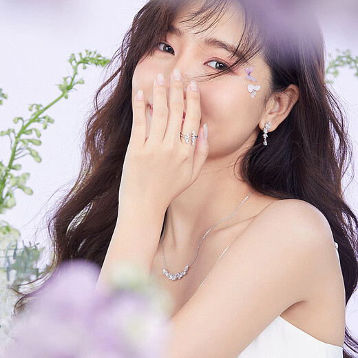 Fanci Fan Qi Wisteria Flower Smile Necklace Women's Silver Flower Light Luxury High-end Gift for Girlfriend's Birthday to Wife