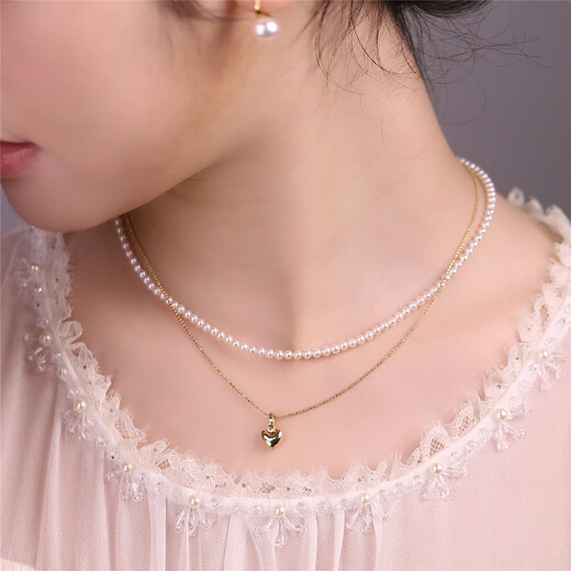Shixi MILI rice grain. Special offer. 18K gold buckle love pendant Au750 heart-shaped necklace pendant, versatile and fashionable, universal buckle, light gold pendant