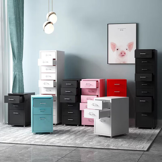 Jiahui preferred office file cabinet iron storage locker mobile small cabinet with lock five drawers white high 690 with lock