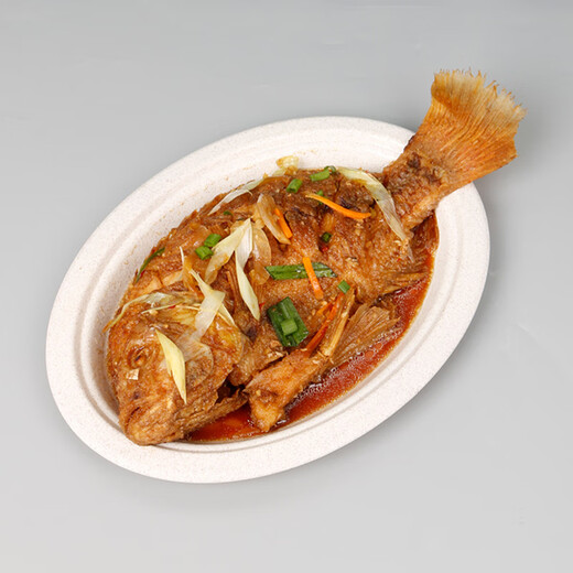 Shenfu Biodegradable Disposable Plate Thickened High Temperature Resistant BBQ Dinner Plate Picnic Fruit Plate Premium Plate Thickened Plate Rice Husk Disposable 10 Inch 10 Plate (24cm in Diameter)