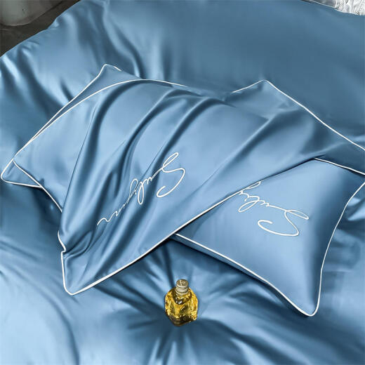 Nanjiren 60S long-staple cotton four-piece set 100% cotton satin embroidery wedding quilt cover bed sheet pillowcase 1.5m bed