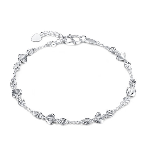 Farcoko brand platinum heart-to-heart bracelet for women PT950 jewelry for girlfriend and wife birthday and Valentine's Day gift PT950 heart-to-heart bracelet free engraving