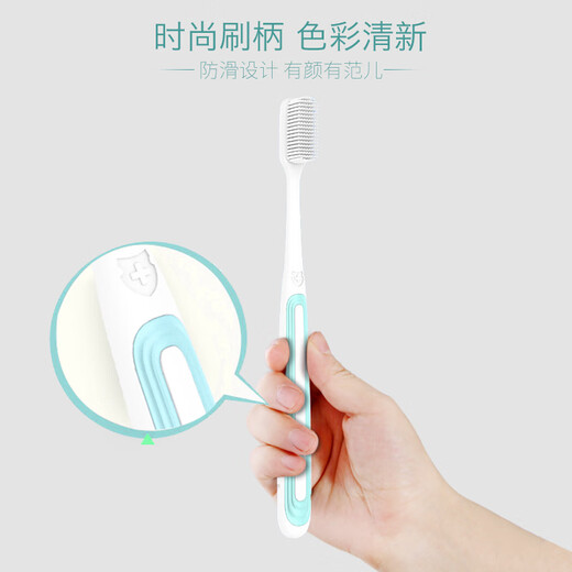 Namei Nano Antibacterial Soft Toothbrush Cleans Oral and Cares Gums 1 Pack + 2 Replacement Heads