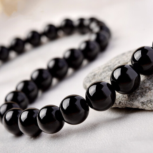 Weicheng natural black agate beads loose beads diy handmade beaded woven crystal bracelet bracelet jewelry accessories material 7a selected black agate 4mm 10 pieces