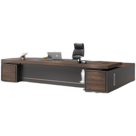 GEZHIMU Boss Desk President's Desk Simple Modern Single Manager Executive Desk Office Boss Desk and Chair Combination 3.2m Table + Luxurious Double Cabinet + Boss Chair + 8-Door Cabinet