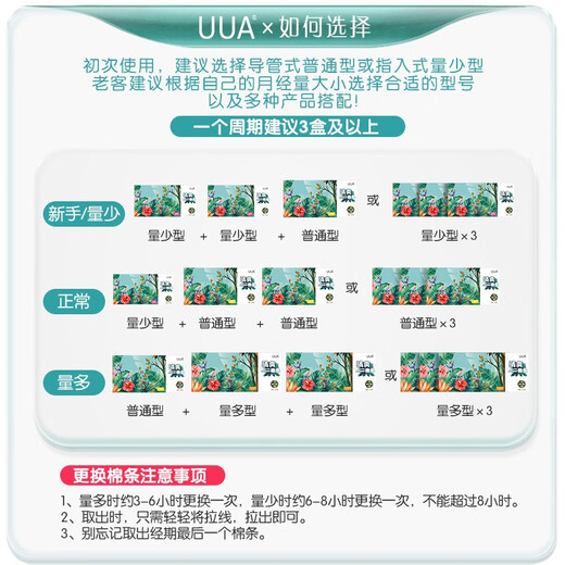 UUA tampon finger-in 16 pieces/box for day and night anti-side leakage menstruation refreshing tampon finger-ordinary type