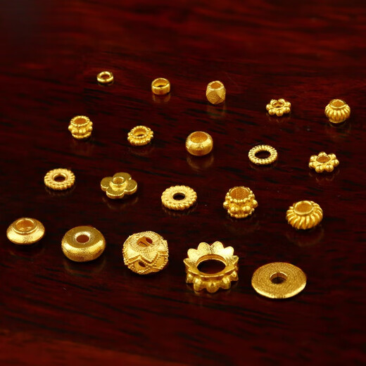 DR-FLVVSKl gold separator 18k gold handmade ancient gold separator bead spacer diy jewelry bracelet necklace four-leaf clover/single (GP117)