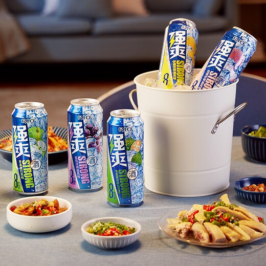 RIO can be freely combined with strong 8-degree series pre-mixed cocktails, wine, sparkling fruit wine 500ml large capacity, apple cider flavor 500ml 12 cans