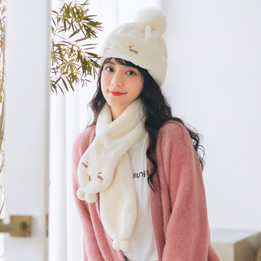 677888 Gift box three-piece set of hat, scarf and gloves, winter one-piece cute student birthday gift for girls