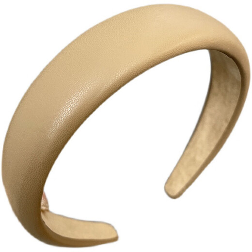 Korean version of the same retro soft leather sponge headband to increase the top of the head and temperament for going out, women's black