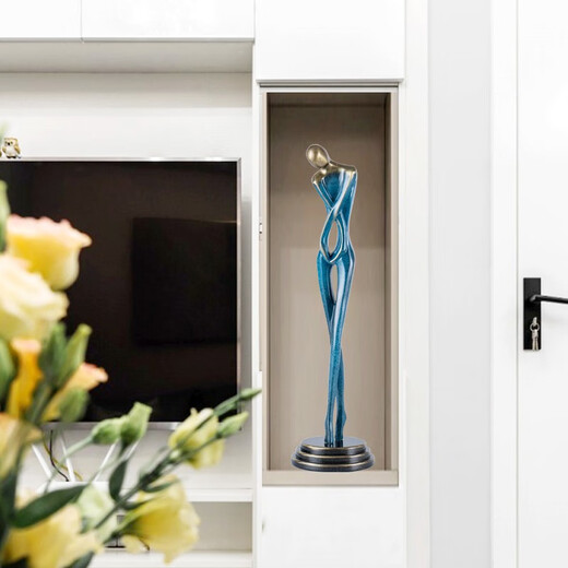 Bai Decoration Modern Sculpture Ornament Creative Abstract Figure Art Entrance Living Room TV Cabinet Decoration Du Fang Zi Appreciation (Champagne Gold 70cm)