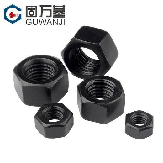 Guwanji grade 8.8 iron black fine thread hexagonal nut fine thread nut fine thread bolt cap screw nut nut cap collection black fine thread grade 8.8 M8x1 50 pieces