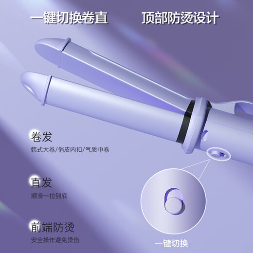 RIWA Curling Iron Dual-Purpose Large Volume Multi-function Curling Iron Straightening and Curling Dual-Purpose Mini Portable Automatic Power-off Curling Iron Straight Clamp RB-8125 New Year Gift