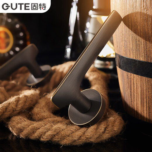 GUTE French brass door lock bedroom door lock indoor silent door lock solid wood door lock room door lock handle universal lock coffee bronze bedroom door lock