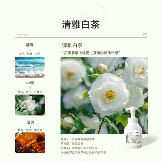 Jingdong Made Antibacterial 99.9% Qingya White Tea Foam Hand Sanitizer 300ml Healthy Oral Grade Children Adults Disinfection Easy to Wash