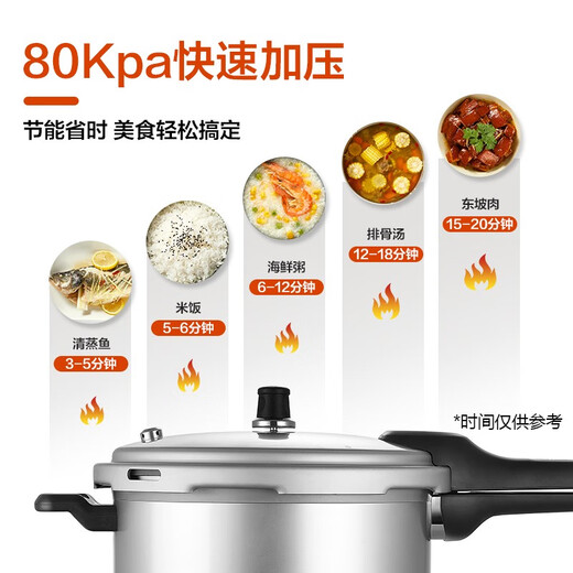 SUPOR pressure cooker aluminum alloy household gas universal large capacity thickened explosion-proof large and small quick cooking pressure cooker 4.5L suitable for 1-3 people straight 20cm