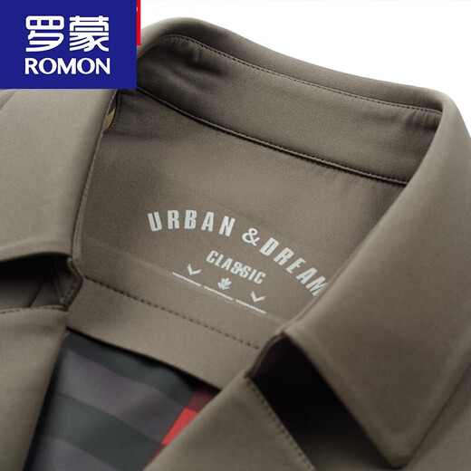 罗蒙（ROMON）男士风衣中长款2025春秋新款英伦风中年爸爸装休闲外套 卡其 S 165