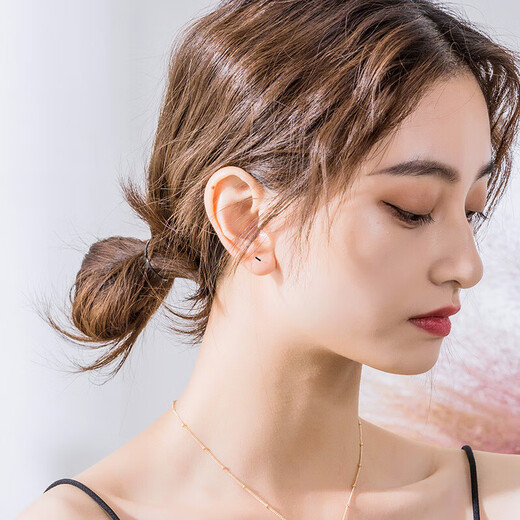 Dingjing is suitable for ear piercing earrings, women's plastic ear sticks, invisible transparent bean ear sticks, students' anti-clogging ear jewelry, no need to take off when sleeping, compact mini