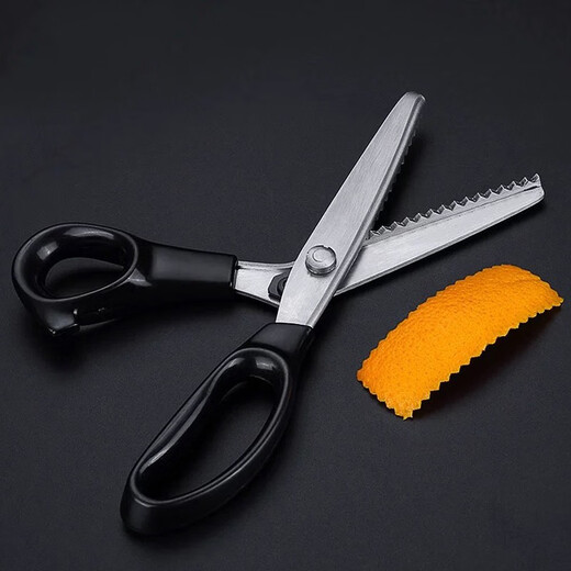 Bar Soul Mixer Orange Peel Making Tool Stainless Steel Serrated Scissors Lemon Peel Large Serrated Cocktail Decoration Tool Stainless Steel Large Serrated Orange Peel Scissors - Black