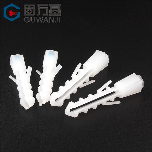 Guwanji plastic expansion tube white nylon fish-shaped rubber plug expansion screw rubber particle expansion bolt anchor wall expansion plug national standard 100 pieces white M6 100 pieces