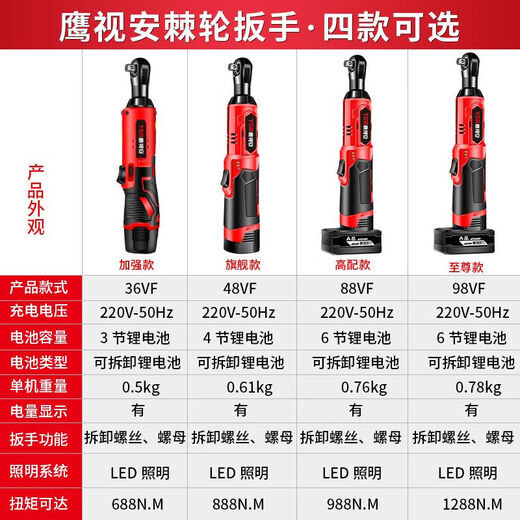 德国90度角向电动扳手充电棘轮扳手16.8V 充电式扳手锂电中飞 688N 加强款1电（限购一台）