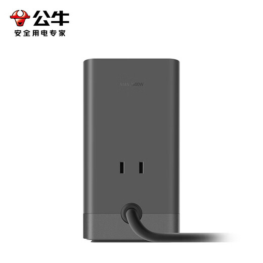 Bull (BULL) gallium nitride vertical fast charging socket smart digital display screen e-sports multi-functional desktop notebook power strip 100W seven-in-one 1.5 meter pebble gray vertical digital display gallium nitride fast charging socket