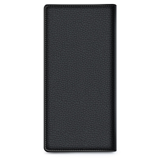 稻草人（MEXICAN）钱包男长款 头层牛皮钱夹 大容量两折时尚皮夹卡包男士新款手包 暗隔带拉链款-黑色