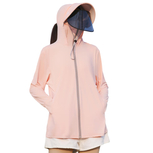 SARRUDO brand sun protection clothing for women mid-length 2023 new outdoor sun protection clothing for women summer sun protection clothing for women anti-UV cherry blossom pink large brim L one size fits all 90-130Jin [Jin equals 0.5 kg]