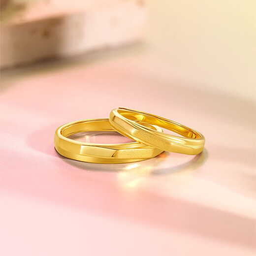 Saturday Fortune (ZLF) Gold Ring for Men and Women Pure Gold 5G Gold Geometric Couple Ring Love Corner Price T Female Ring No. 15-2.83g