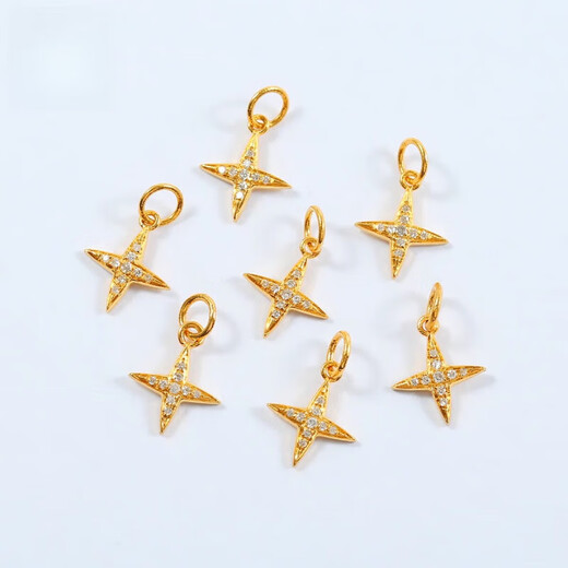 Fir Crown 18K gold inlaid South African real diamond cross pendant pendant diy bracelet bracelet necklace trickle pendant jewelry accessories