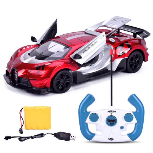CAR de control remoto de cinco canales CAR CARGA DE CARGA DE CARGA DE CONTROL REMOTO Racing Un solo clic Niños Niños Juguete Policía Regalo Rojo Bugatti 6227