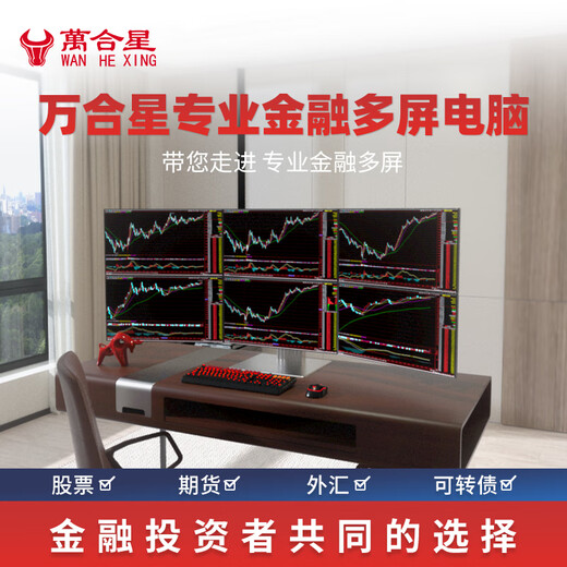 WAN HE XING WAN HE XING multi-screen computer six-screen professional stock traders use one multi-screen stock and foreign exchange futures assembly computer Master Edition 15th Generation U7 64G 2000G丨Aesthetic Bracket 24-inch HD Monitor Full Set (Door Installation Included)