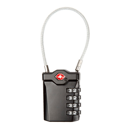 Jasit 4-digit password lock TSA lock padlock small lock soft steel wire model overseas travel trolley case password lock bag lock gym backpack door lock black