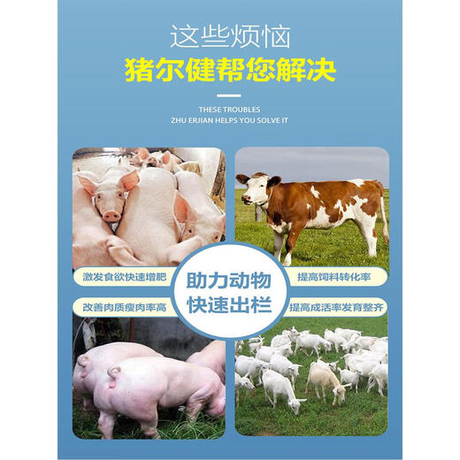 Zhuerjian feed additive fattening No. 1 pigs are used for rapid fattening and strong growth for veterinary purposes. Take 4 bags and send 5 bags.