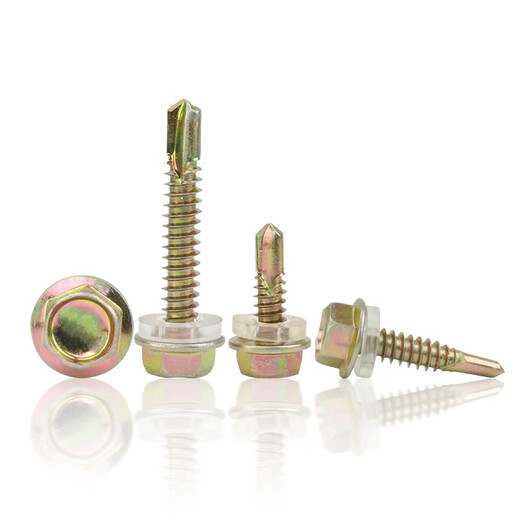 HENHOOL drill tail screws, external hexagonal drill tail screws, extended color steel tile nails, washer dovetail screws, self-drilling and self-tapping 12#*125mm long, 1Jin Jin equals 0.5kg, about 43