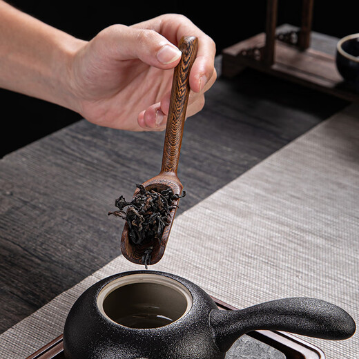 Tea spoon, tea shovel, single wooden tea set, tea spoon, spoon tool, shovel, small tea spoon, tea spoon, tea spoon (wooden) + tea spoon (chicken wing wood)