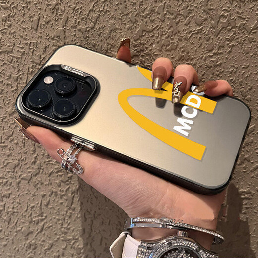 
Fupu Creative Maimen M Ji is suitable for Apple 15 promax mobile phone case x cute women's model 11 internet celebrity 13 matte xr laser 14pro anti-fall 8plus simple iPhone premium gray black - M Ji YLA3892 iPhone 16 Pro Max