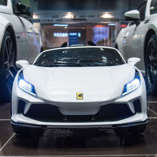 Babypure briller Ferrari voiture électrique pour enfants voiture à quatre roues voiture jouet à bascule peut s'asseoir sur bébé télécommande voiture enfant cadeau haut avec peinture en poudre - siège en cuir complet roue souple quatre roues motrices - batterie Chaowei 12V7ah