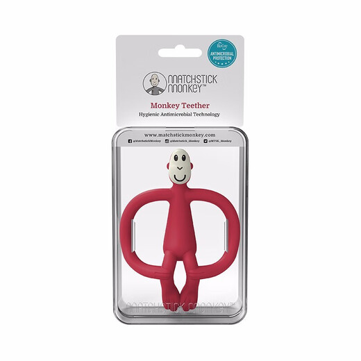 MATCHSTICK MONKEY British Match Monkey Teether Baby Soothes Molars No Tail Tail Anti-eating Hand Bite Teether Can Be Boiled Professional Teether + Cotton Gauze Gift Box