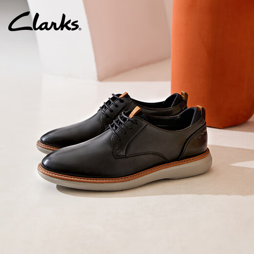 Clarks Blanding Series Men's Shoes Light Cushion Business Formal Leather Shoes Classic Retro Derby Shoes Black 261793827 41