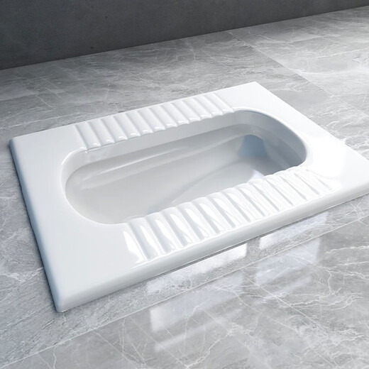 Ronglan squat toilet set household ceramic toilet squat pit with flush tank squat toilet bathroom toilet toilet squat toilet A model with S curve anti-odor rear drainage + water tank