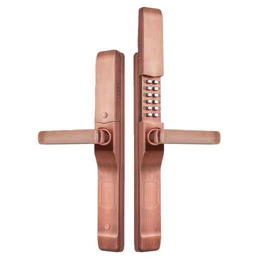 Huili's customized double-sided mechanical code lock waterproof and sun-proof courtyard aluminum alloy door empty fence door outdoor door code lock double-sided code black/long handle 30mm-50mm universal type with key