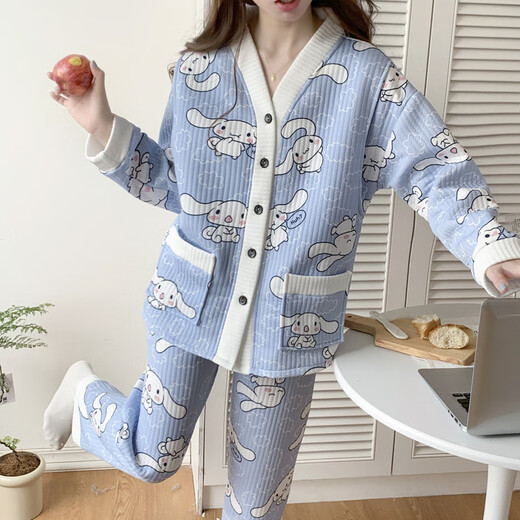窈欣加肥加大码200斤产妇睡衣月子服春秋纯棉产后秋冬孕妇家居服套装 MM983秋冬纯棉中厚款当天拍下送运费险 3XL 建议160190斤穿