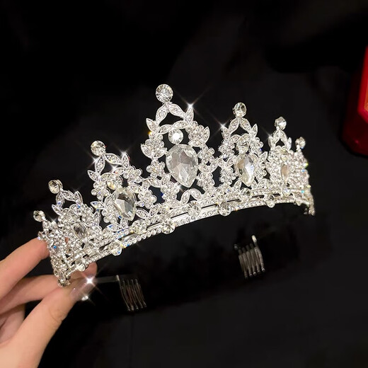 Bai Qixin's birthday crown and headdress, 18-year-old coming-of-age ceremony, sparkling diamond headband, marriage proposal, children's performance and shooting props, hair accessories, crown and headdress, Bai Rong