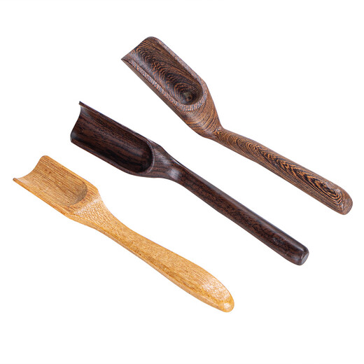 Tea spoon, tea shovel, single wooden tea set, tea spoon, spoon tool, shovel, small tea spoon, tea spoon, tea spoon (wooden) + tea spoon (chicken wing wood)